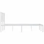 Metal bed frame with white headboard 120x190 cm by vidaXL, Beds and slatted bases - Ref: Foro24-352526, Price: 88,52 €, Disco...