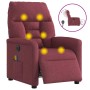Sillón de masaje reclinable eléctrico tela rojo tinto