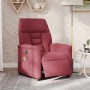Sillón de masaje reclinable eléctrico tela rojo tinto