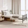 Estructura de cama con cabecero y estribo metal negro 90x200 cm de vidaXL, Camas y somieres - Ref: Foro24-350875, Precio: 74,...