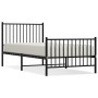 Bettgestell mit Kopfteil und Fußteil aus schwarzem Metall 90x200 cm von vidaXL, Betten und Lattenroste - Ref: Foro24-350875, ...