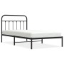 Bed frame with black metal headboard 107x203 cm by vidaXL, Beds and slatted bases - Ref: Foro24-352574, Price: 83,30 €, Disco...