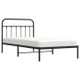 Bed frame with black metal headboard 107x203 cm by vidaXL, Beds and slatted bases - Ref: Foro24-352574, Price: 83,30 €, Disco...