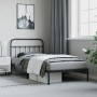 Bed frame with black metal headboard 107x203 cm by vidaXL, Beds and slatted bases - Ref: Foro24-352574, Price: 83,30 €, Disco...