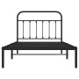 Bed frame with black metal headboard 107x203 cm by vidaXL, Beds and slatted bases - Ref: Foro24-352574, Price: 83,30 €, Disco...