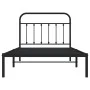Bettgestell mit schwarzem Metallkopfteil 107x203 cm von vidaXL, Betten und Lattenroste - Ref: Foro24-352574, Preis: 83,30 €, ...