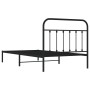 Bed frame with black metal headboard 107x203 cm by vidaXL, Beds and slatted bases - Ref: Foro24-352574, Price: 83,30 €, Disco...