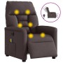 Sillón reclinable de masaje eléctrico tela marrón oscuro