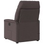 Sillón reclinable de masaje eléctrico tela marrón oscuro
