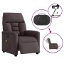 Sillón reclinable de masaje eléctrico tela marrón oscuro