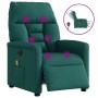 Sillón reclinable de masaje eléctrico tela verde oscuro
