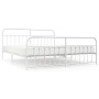 Estructura cama metal con cabecero y pie cama blanco 193x203 cm