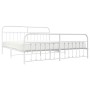 Estructura cama metal con cabecero y pie cama blanco 193x203 cm de vidaXL, Camas y somieres - Ref: Foro24-352651, Precio: 148...