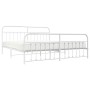 Estructura cama metal con cabecero y pie cama blanco 193x203 cm