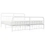 Estructura cama metal con cabecero y pie cama blanco 193x203 cm de vidaXL, Camas y somieres - Ref: Foro24-352651, Precio: 146...