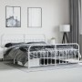 Estructura cama metal con cabecero y pie cama blanco 193x203 cm