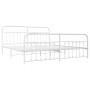 Estructura cama metal con cabecero y pie cama blanco 193x203 cm