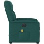 Sillón reclinable de masaje eléctrico tela verde oscuro