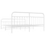 Estructura cama metal con cabecero y pie cama blanco 193x203 cm