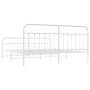 Metallbettgestell mit Kopf- und Fußteil weiß 193x203 cm von vidaXL, Betten und Lattenroste - Ref: Foro24-352651, Preis: 146,6...