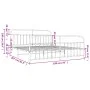 Estructura cama metal con cabecero y pie cama blanco 193x203 cm de vidaXL, Camas y somieres - Ref: Foro24-352651, Precio: 146...