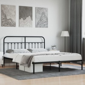 Bettgestell mit schwarzem Metallkopfteil 183x213 cm von vidaXL, Betten und Lattenroste - Ref: Foro24-352583, Preis: 125,82 €,...