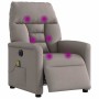 Sillón reclinable de masaje eléctrico tela gris taupe