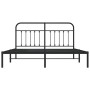Estructura de cama con cabecero metal negro 183x213 cm de vidaXL, Camas y somieres - Ref: Foro24-352583, Precio: 125,72 €, De...