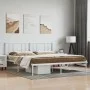 Bettgestell aus Metall mit weißem Kopfteil 193x203 cm von vidaXL, Betten und Lattenroste - Ref: Foro24-352535, Preis: 106,27 ...
