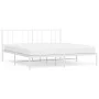 Bettgestell aus Metall mit weißem Kopfteil 193x203 cm von vidaXL, Betten und Lattenroste - Ref: Foro24-352535, Preis: 106,27 ...