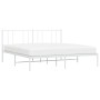 Metal bed frame with white headboard 193x203 cm by vidaXL, Beds and slatted bases - Ref: Foro24-352535, Price: 107,99 €, Disc...