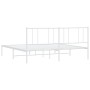 Metal bed frame with white headboard 193x203 cm by vidaXL, Beds and slatted bases - Ref: Foro24-352535, Price: 107,99 €, Disc...