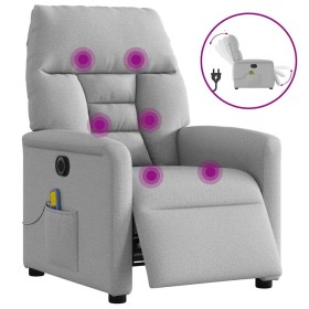 Sillón reclinable de masaje eléctrico tela gris nube