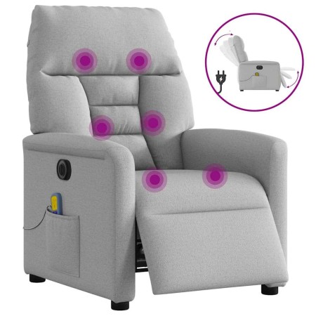 Sillón reclinable de masaje eléctrico tela gris nube