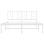 Metallbettgestell mit weißem Kopfteil 135x190 cm von vidaXL, Betten und Lattenroste - Ref: Foro24-352528, Preis: 95,29 €, Rab...
