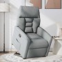 Sillón reclinable elevable de tela gris claro