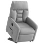 Sillón reclinable elevable de tela gris claro
