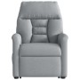 Sillón reclinable elevable de tela gris claro