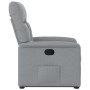 Sillón reclinable elevable de tela gris claro