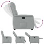 Sillón reclinable elevable de tela gris claro