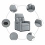 Sillón reclinable elevable de tela gris claro