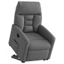 Sillón reclinable elevable de tela gris oscuro