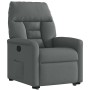 Sillón reclinable elevable de tela gris oscuro