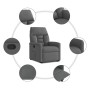 Sillón reclinable elevable de tela gris oscuro