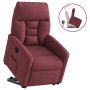 Sillón reclinable elevable tela rojo tinto