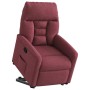 Sillón reclinable elevable tela rojo tinto