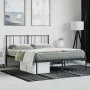 Bed frame with black metal headboard 140x190 cm by vidaXL, Beds and slatted bases - Ref: Foro24-352480, Price: 87,07 €, Disco...