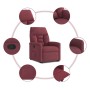 Sillón reclinable elevable tela rojo tinto
