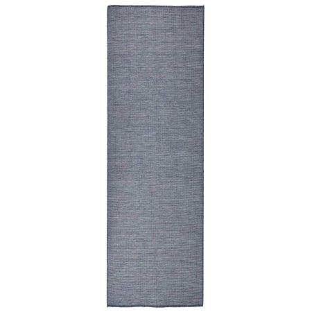 Blauer flachgewebter Outdoor-Teppich 80x250 cm von vidaXL, Teppiche - Ref: Foro24-340793, Preis: 35,51 €, Rabatt: %