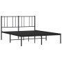 Bed frame with black metal headboard 140x190 cm by vidaXL, Beds and slatted bases - Ref: Foro24-352480, Price: 89,12 €, Disco...